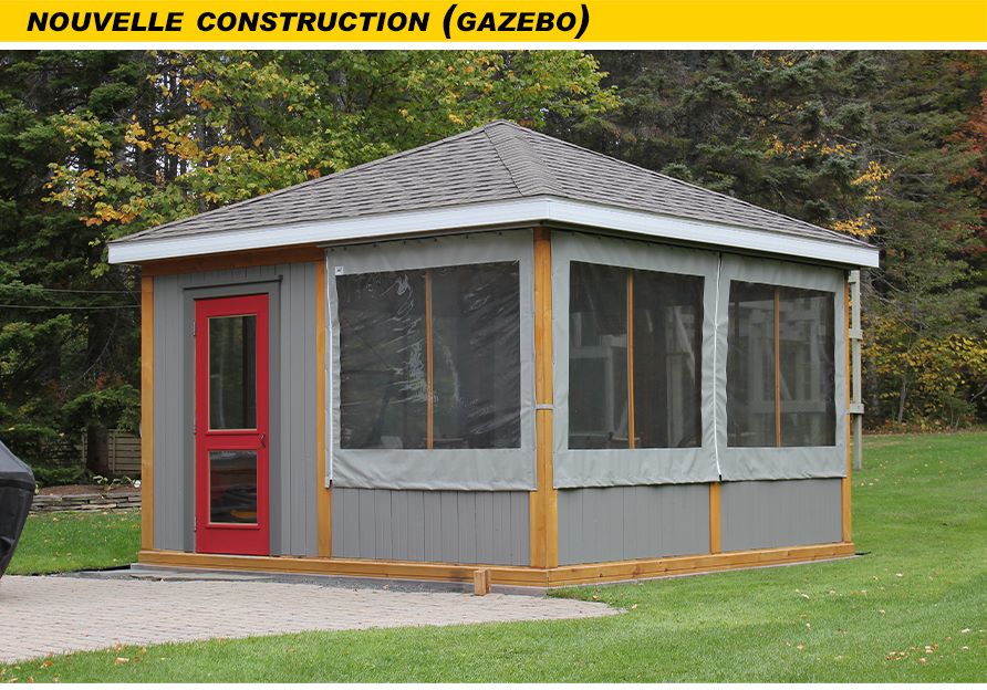 Gazebo avec toiles amovibles